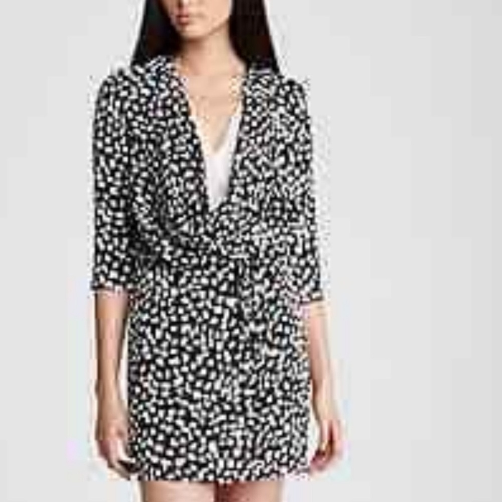 Diane Von Furstenberg Rachel Black and White Sheath Mini Dress - Picture 8 of 9